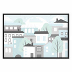 Colorful Town Skyline Wide Canvas Print