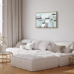 Colorful Town Skyline Wide Canvas Print