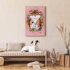 Tigger on Grass Cartoon Vertical Canvas Print