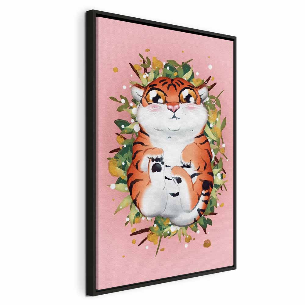 Tigger on Grass Cartoon Vertical Canvas Print