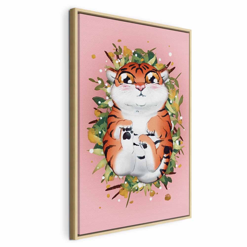 Tigger on Grass Cartoon Vertical Canvas Print