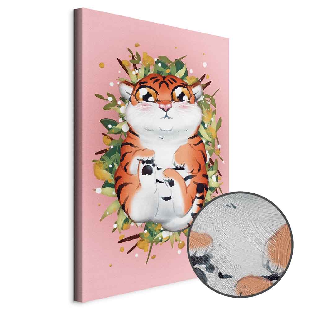 Tigger on Grass Cartoon Vertical Canvas Print