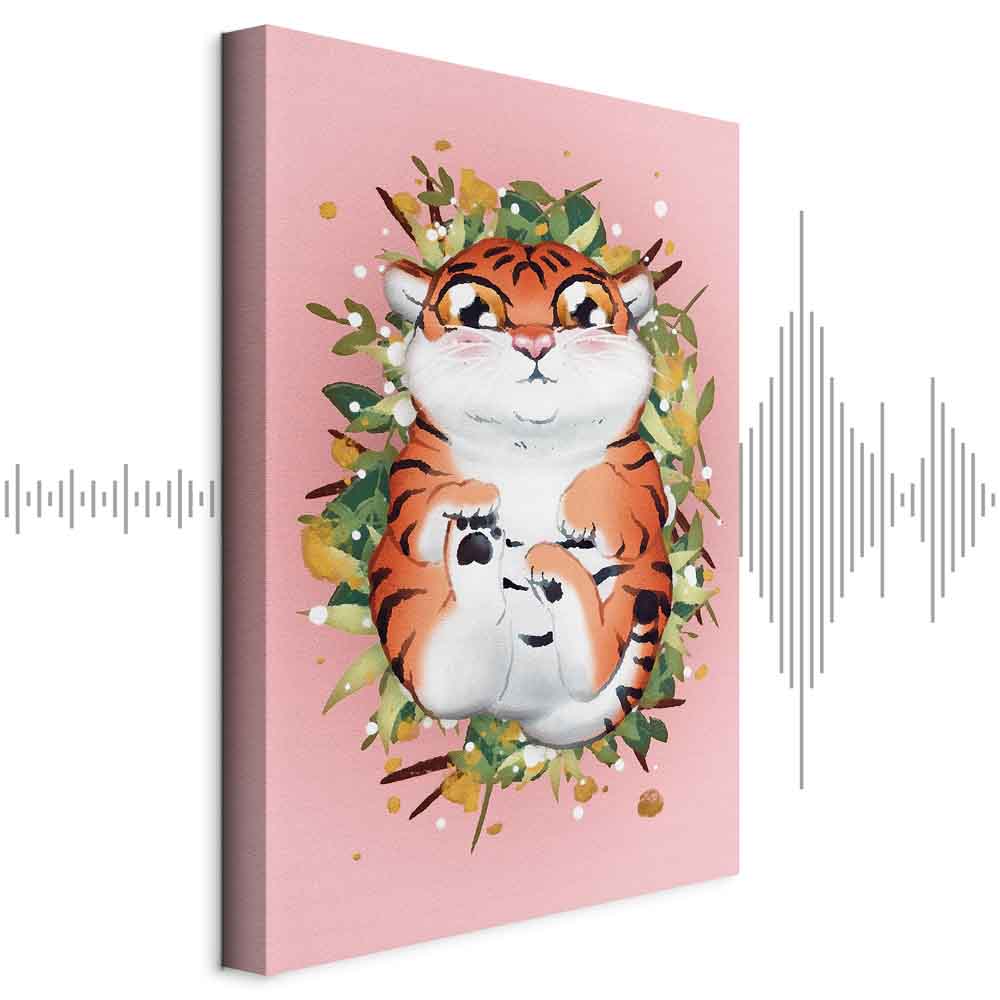 Tigger on Grass Cartoon Vertical Canvas Print