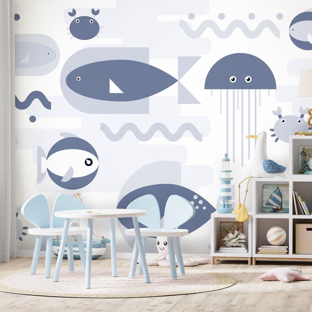 Wall Mural: Minimalist Ocean for Kids