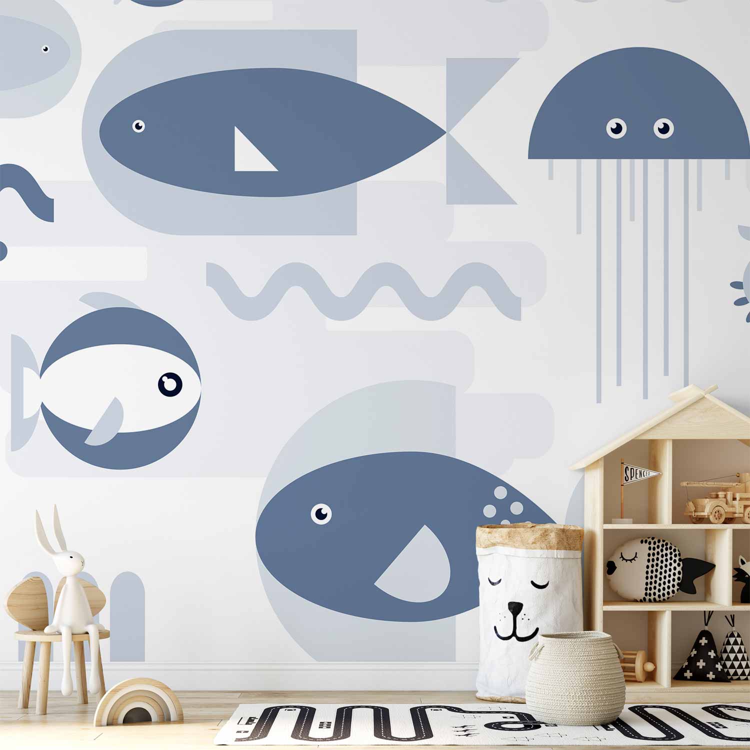 Wall Mural: Minimalist Ocean for Kids