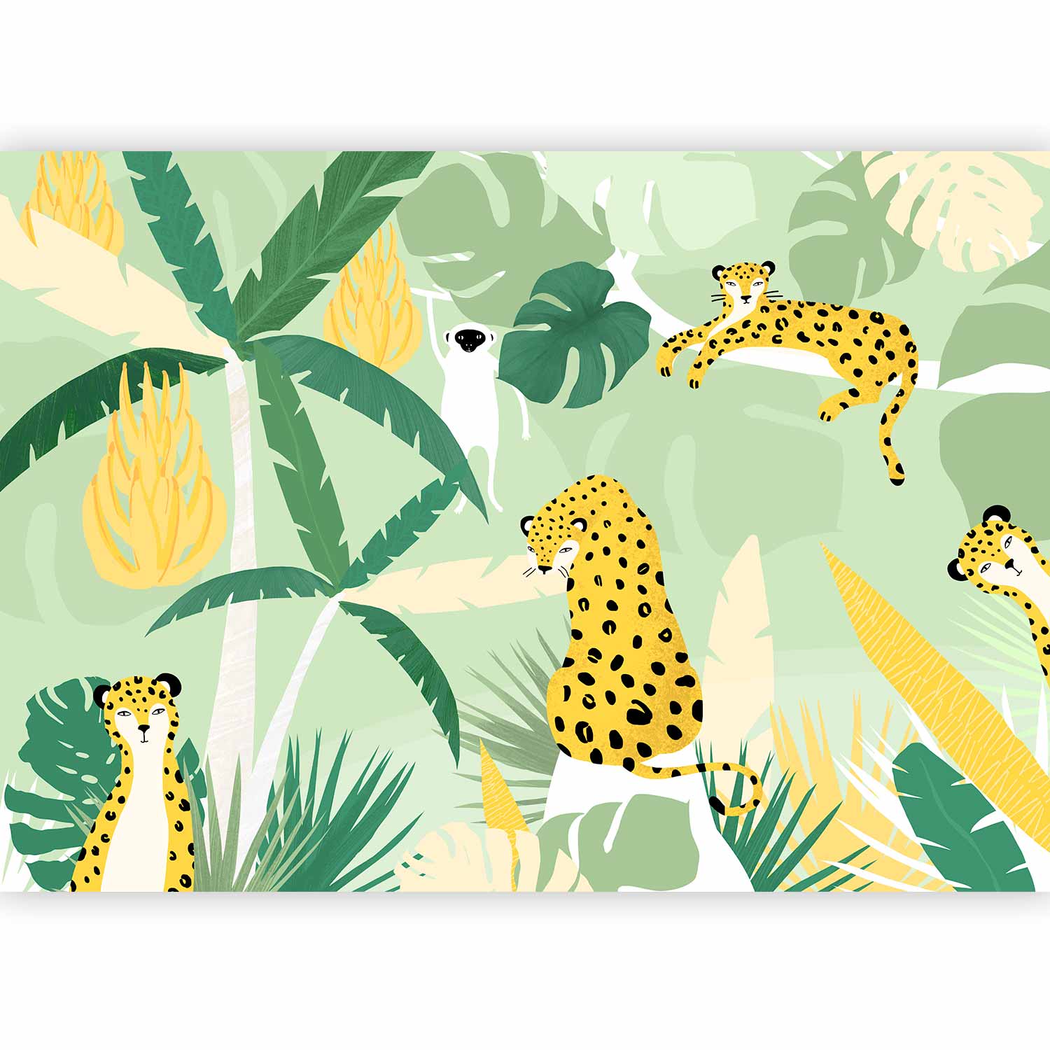 Wall Mural - Cheetahs in the jungle - landscape with animals in the tropics for children