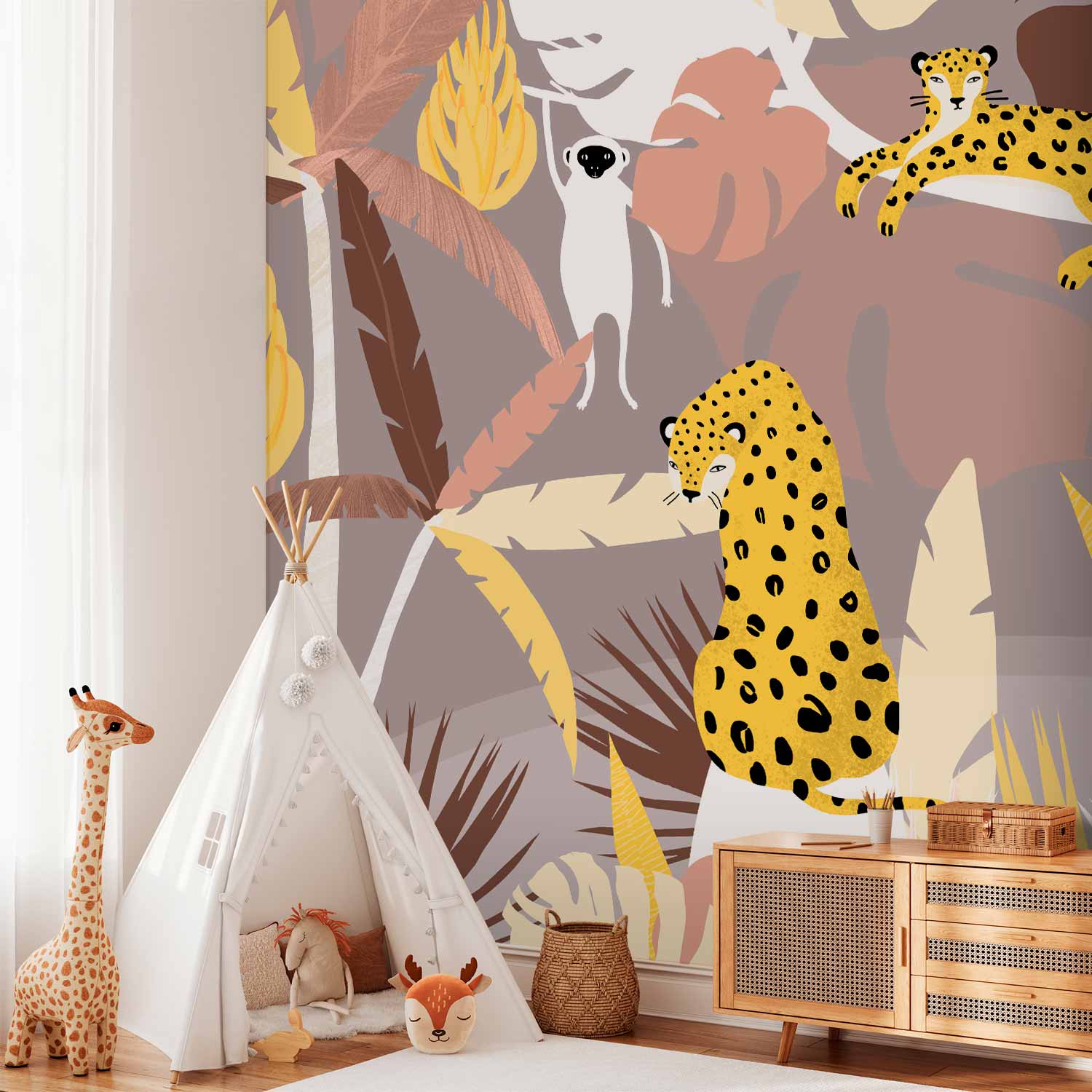 Cheetahs Jungle Landscape Wall Mural