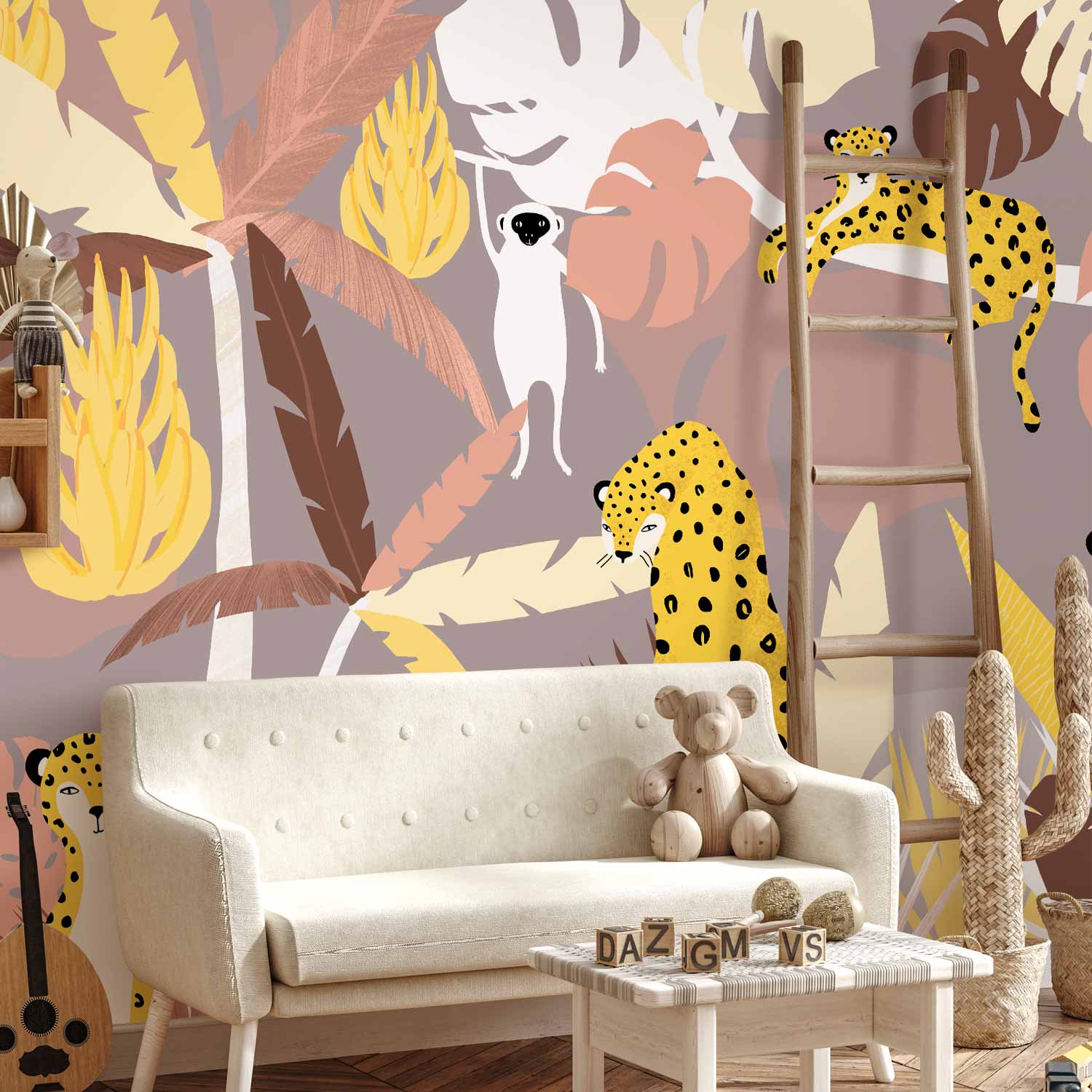 Cheetahs Jungle Landscape Wall Mural