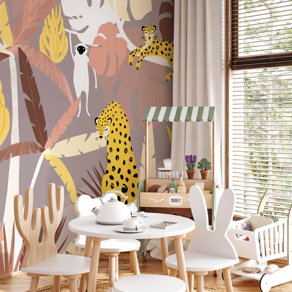 Cheetahs Jungle Landscape Wall Mural