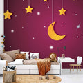 Violet Night Skyline Stars Wall Mural