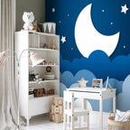 Moon and Clouds Night Sky Children's Wall Mural