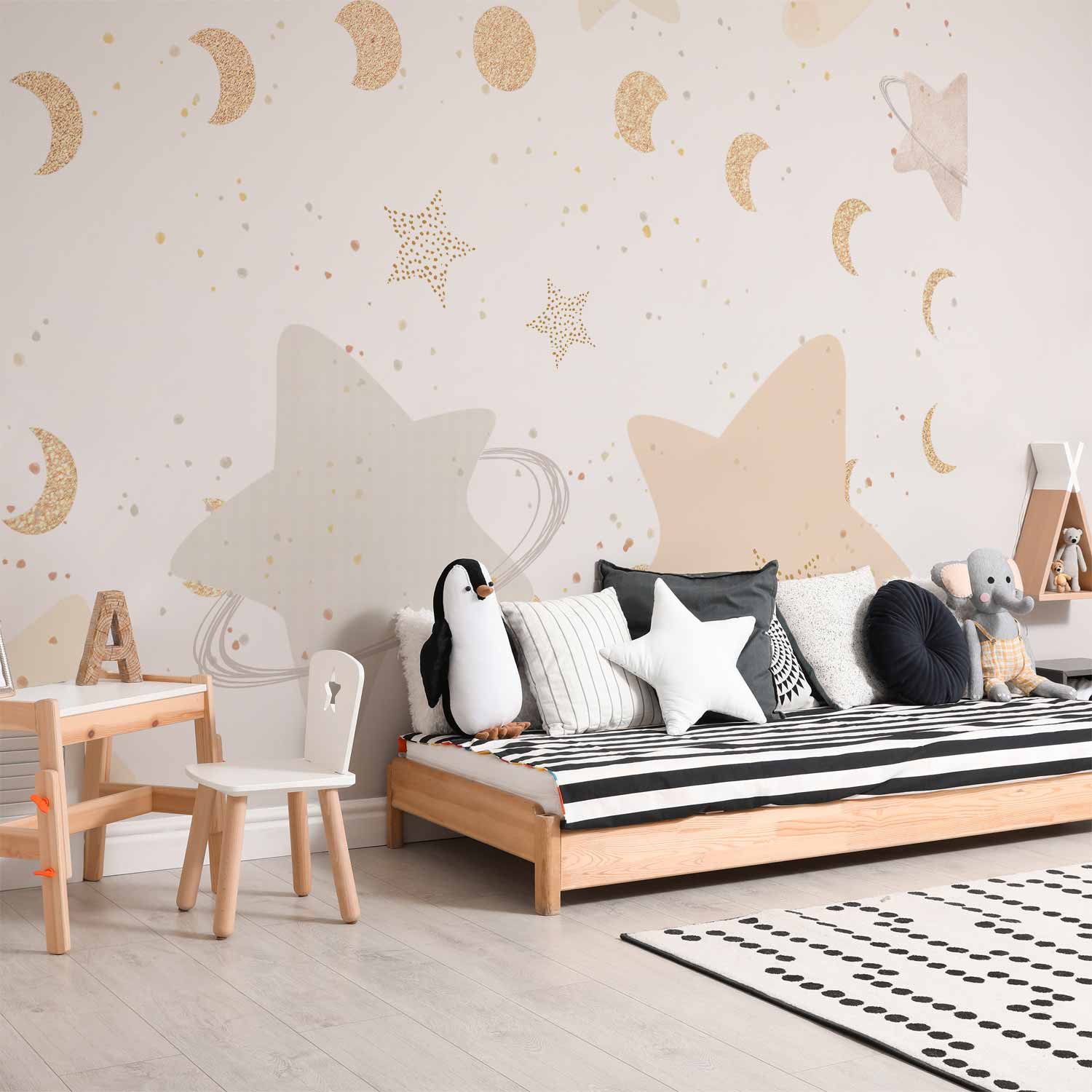Moon Phases Stardust Wall Mural