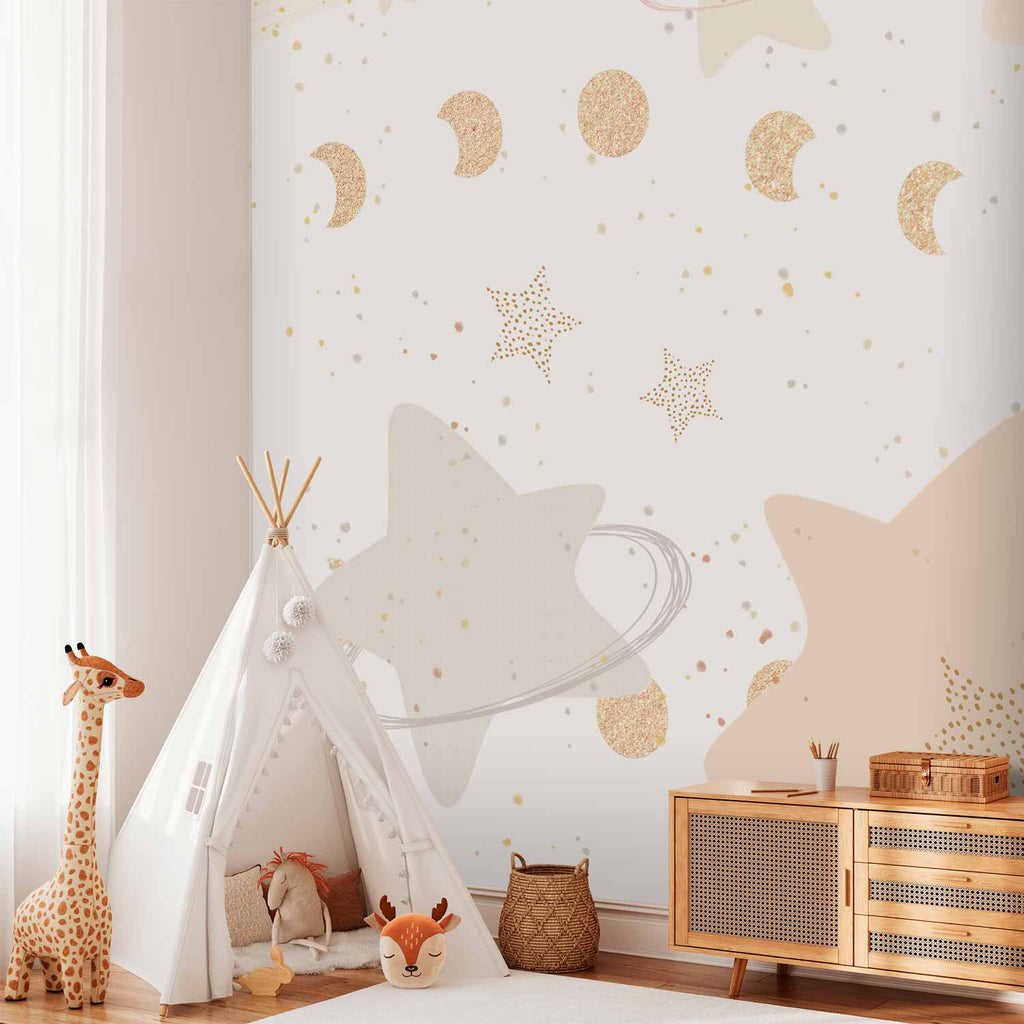 Moon Phases Stardust Wall Mural