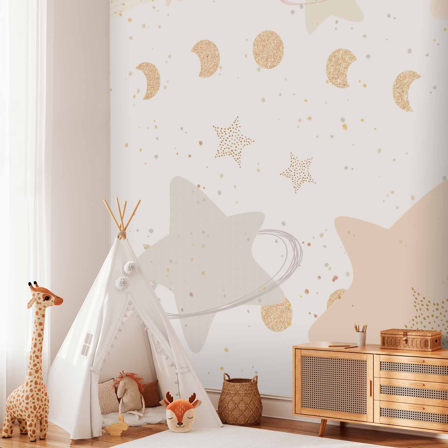 Moon Phases Stardust Wall Mural