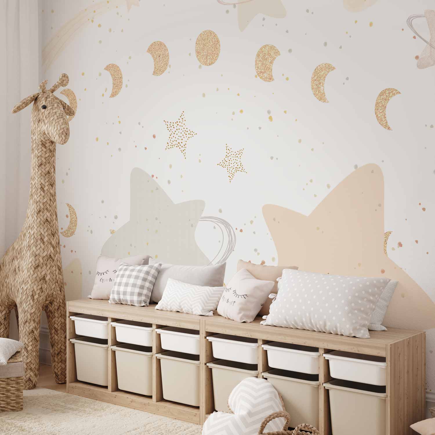 Moon Phases Stardust Wall Mural