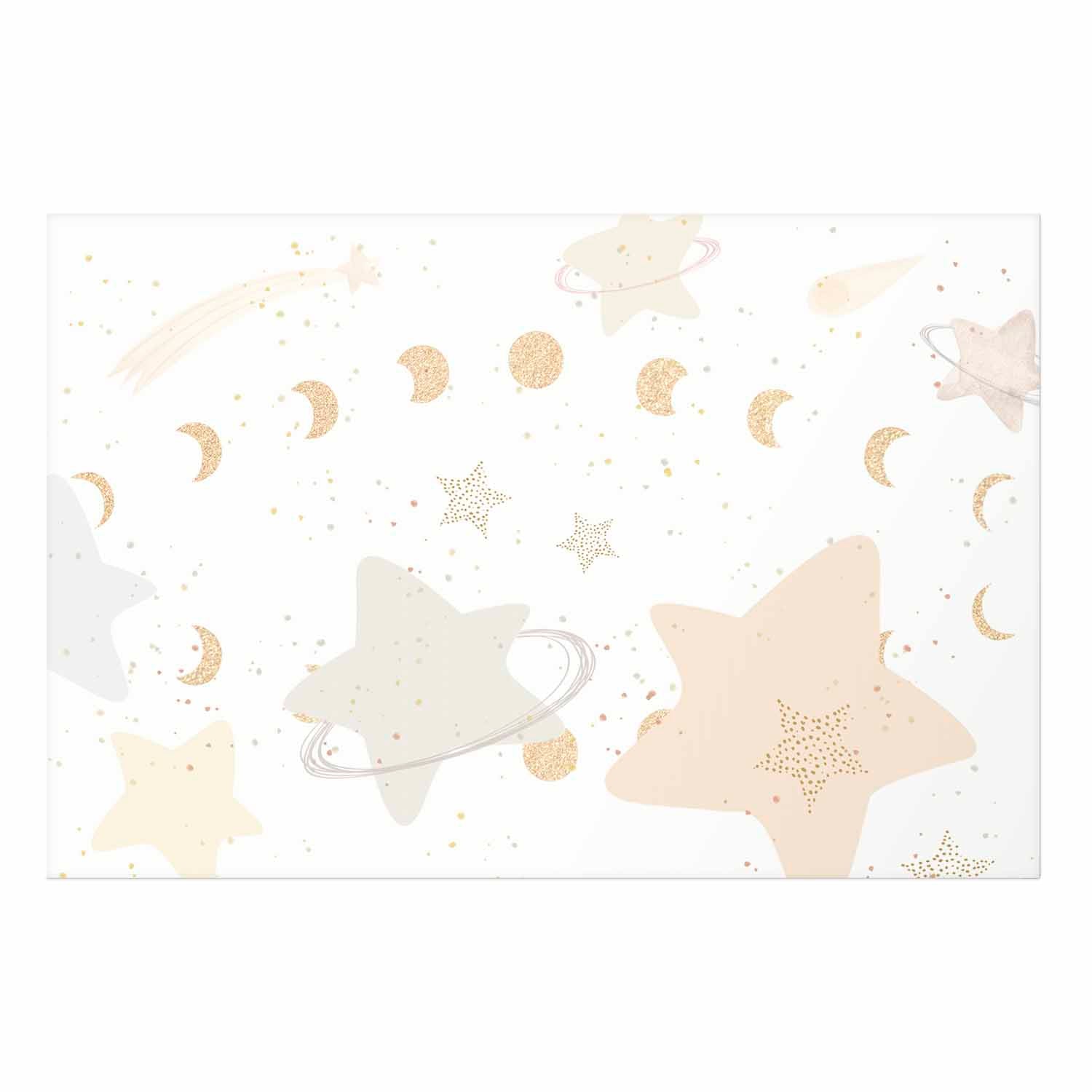 Moon and Stars Beige Kids Poster