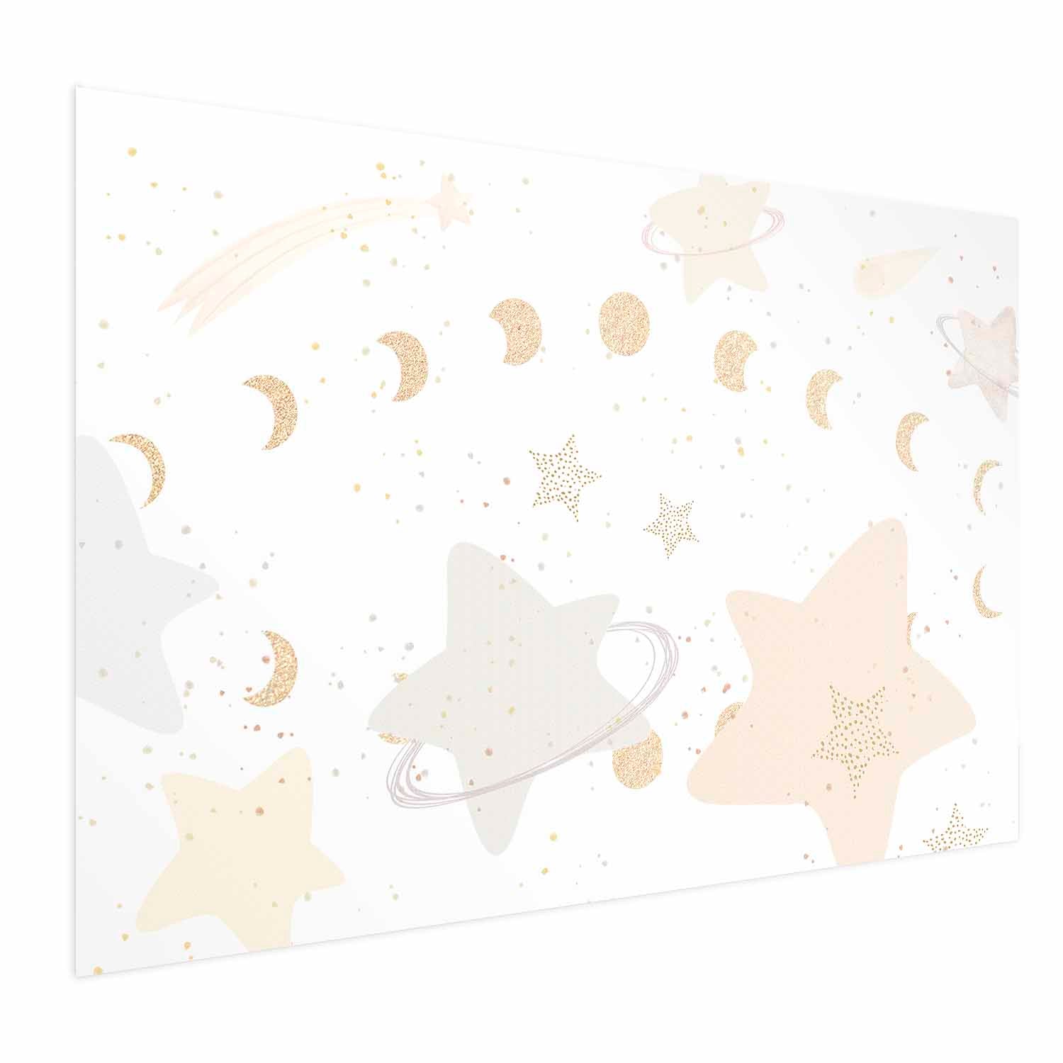 Moon and Stars Beige Kids Poster