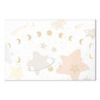 Moon Phases Galaxy Yellow Canvas Print