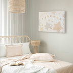 Moon Phases Galaxy Yellow Canvas Print