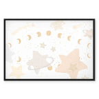 Moon Phases Galaxy Yellow Canvas Print