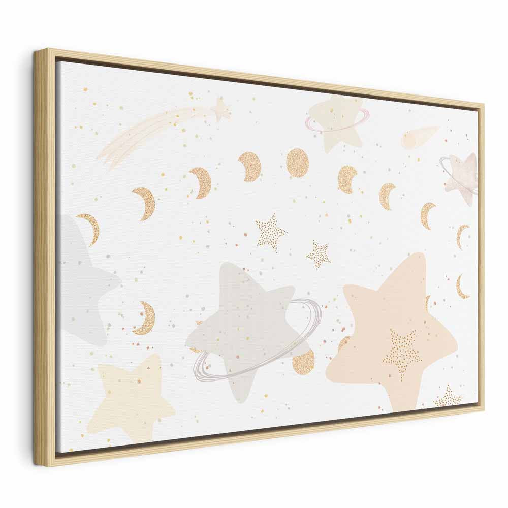 Leinwanddruck – Märchenhafte Galaxie mit Mondphasen