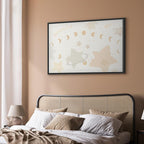 Leinwanddruck – Märchenhafte Galaxie mit Mondphasen