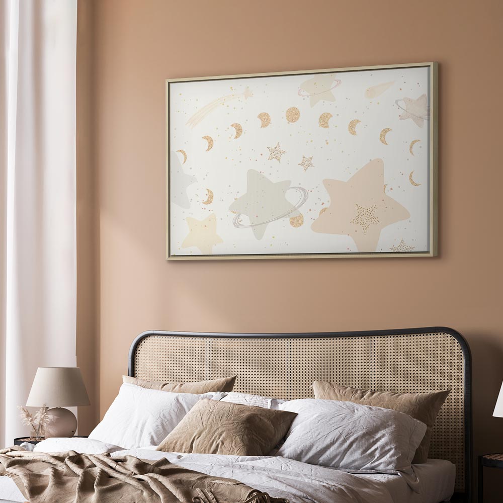 Leinwanddruck – Märchenhafte Galaxie mit Mondphasen