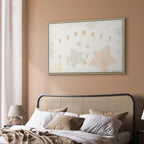 Leinwanddruck – Märchenhafte Galaxie mit Mondphasen