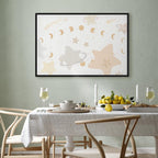 Leinwanddruck – Märchenhafte Galaxie mit Mondphasen