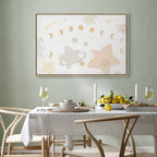 Leinwanddruck – Märchenhafte Galaxie mit Mondphasen