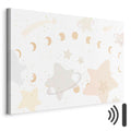 Moon Phases Galaxy Yellow Canvas Print
