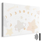 Moon Phases Galaxy Yellow Canvas Print