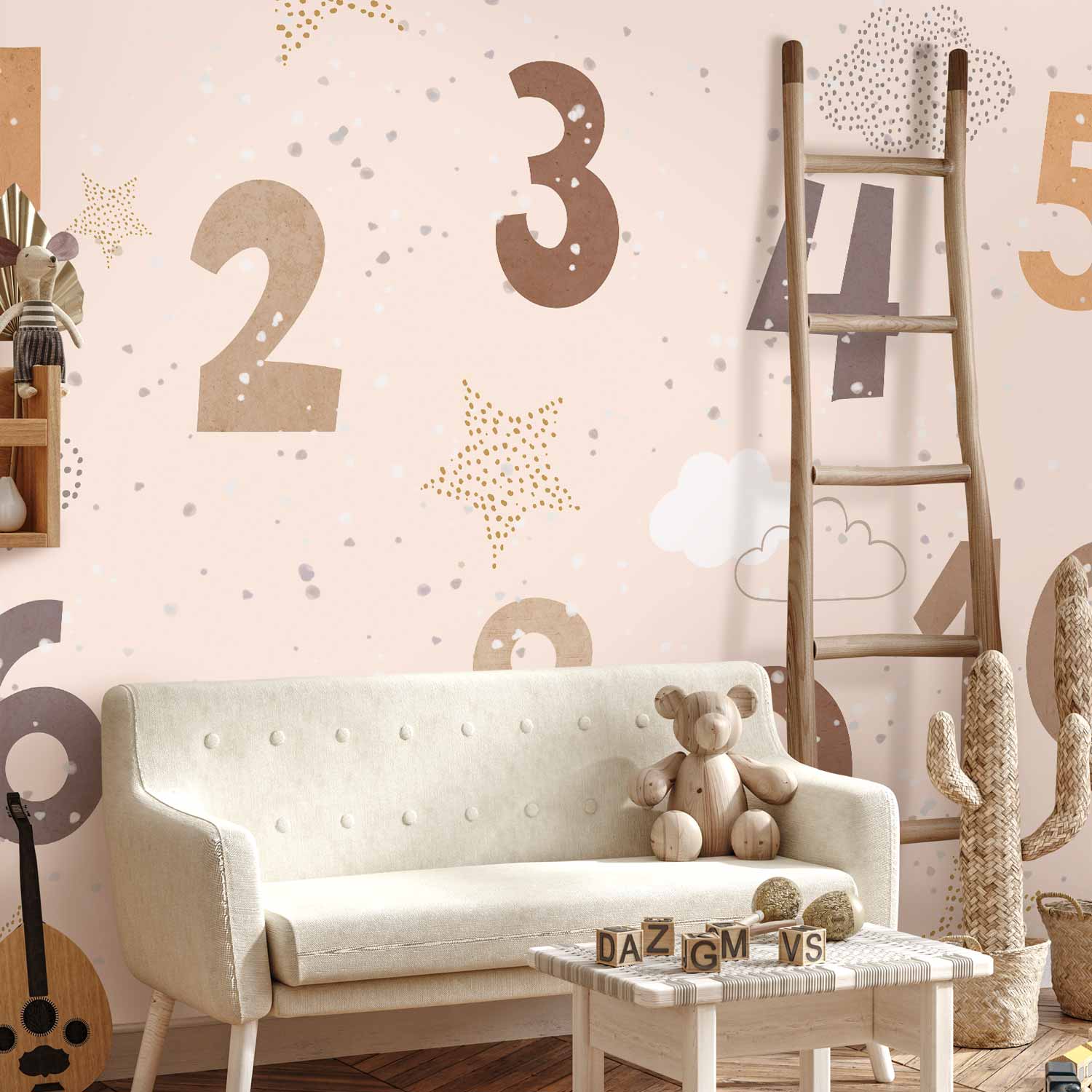 Snowflake Numbers Kids Wall Mural