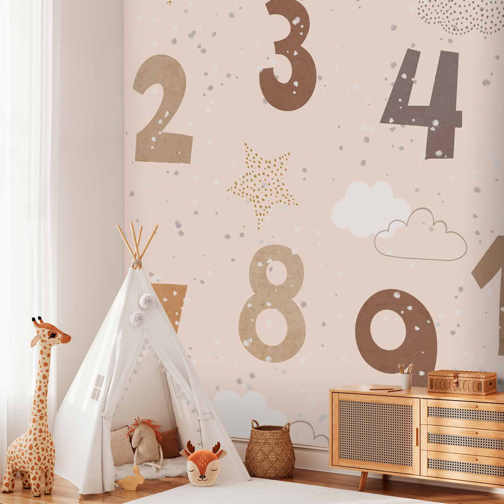 Snowflake Numbers Kids Wall Mural