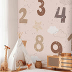 Snowflake Numbers Kids Wall Mural