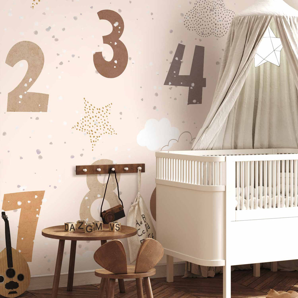 Snowflake Numbers Kids Wall Mural