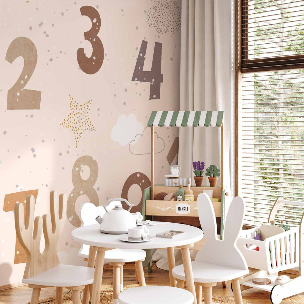 Snowflake Numbers Kids Wall Mural