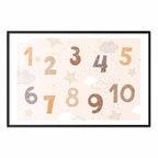Falling Snow Numbers Kids Poster