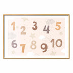 Falling Snow Numbers Kids Poster