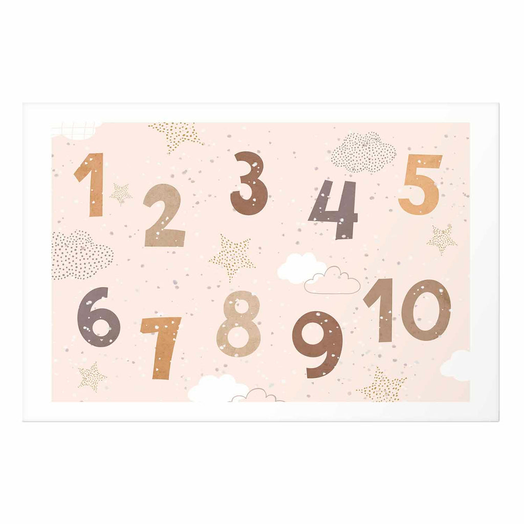 Falling Snow Numbers Kids Poster