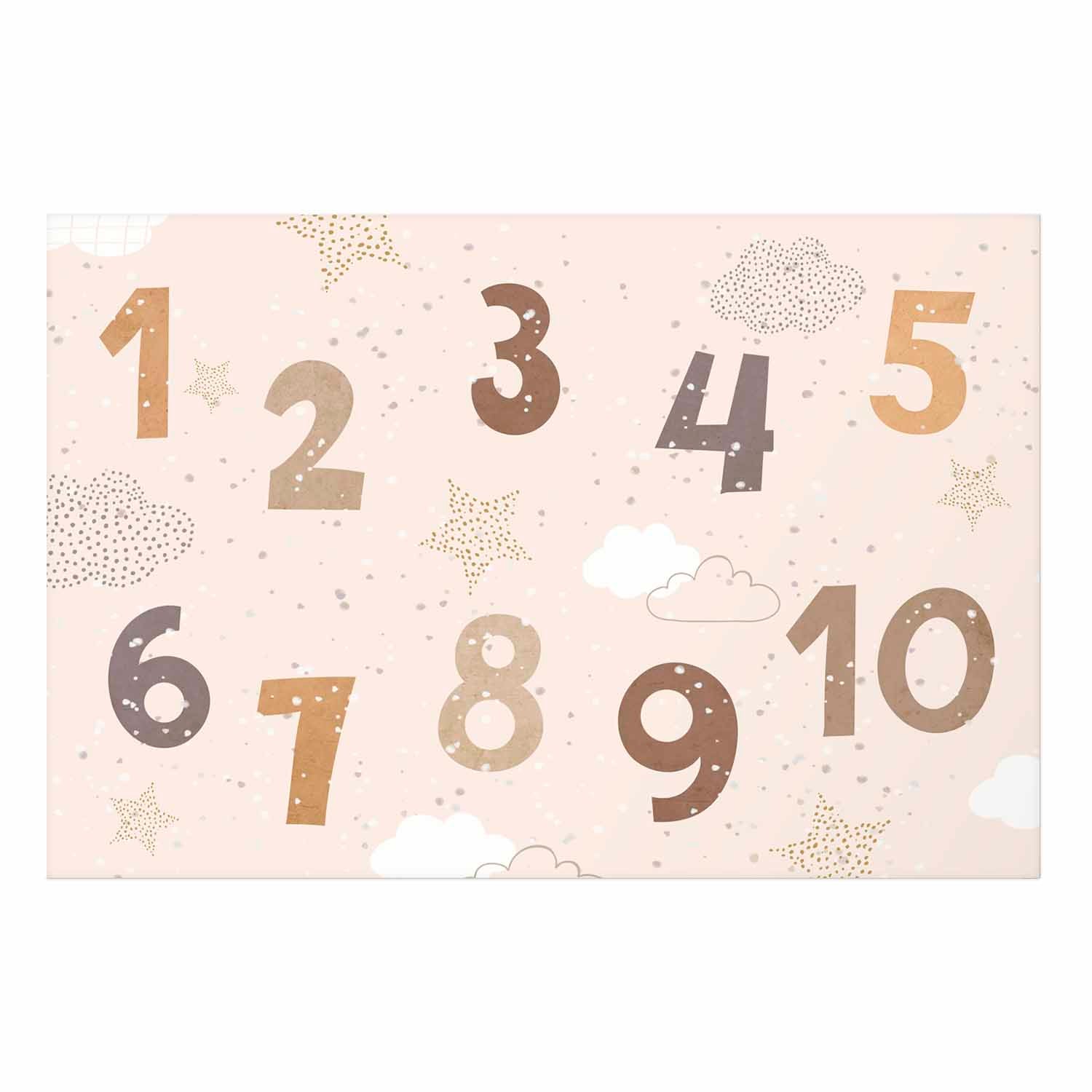 Falling Snow Numbers Kids Poster
