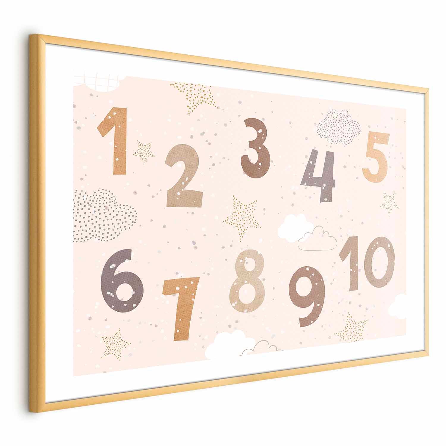 Falling Snow Numbers Kids Poster