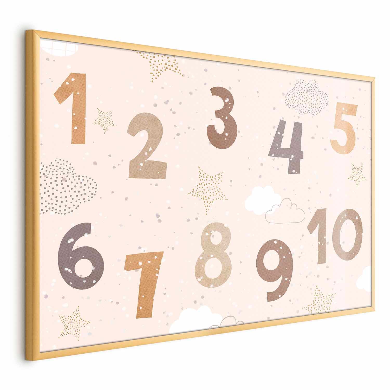 Falling Snow Numbers Kids Poster