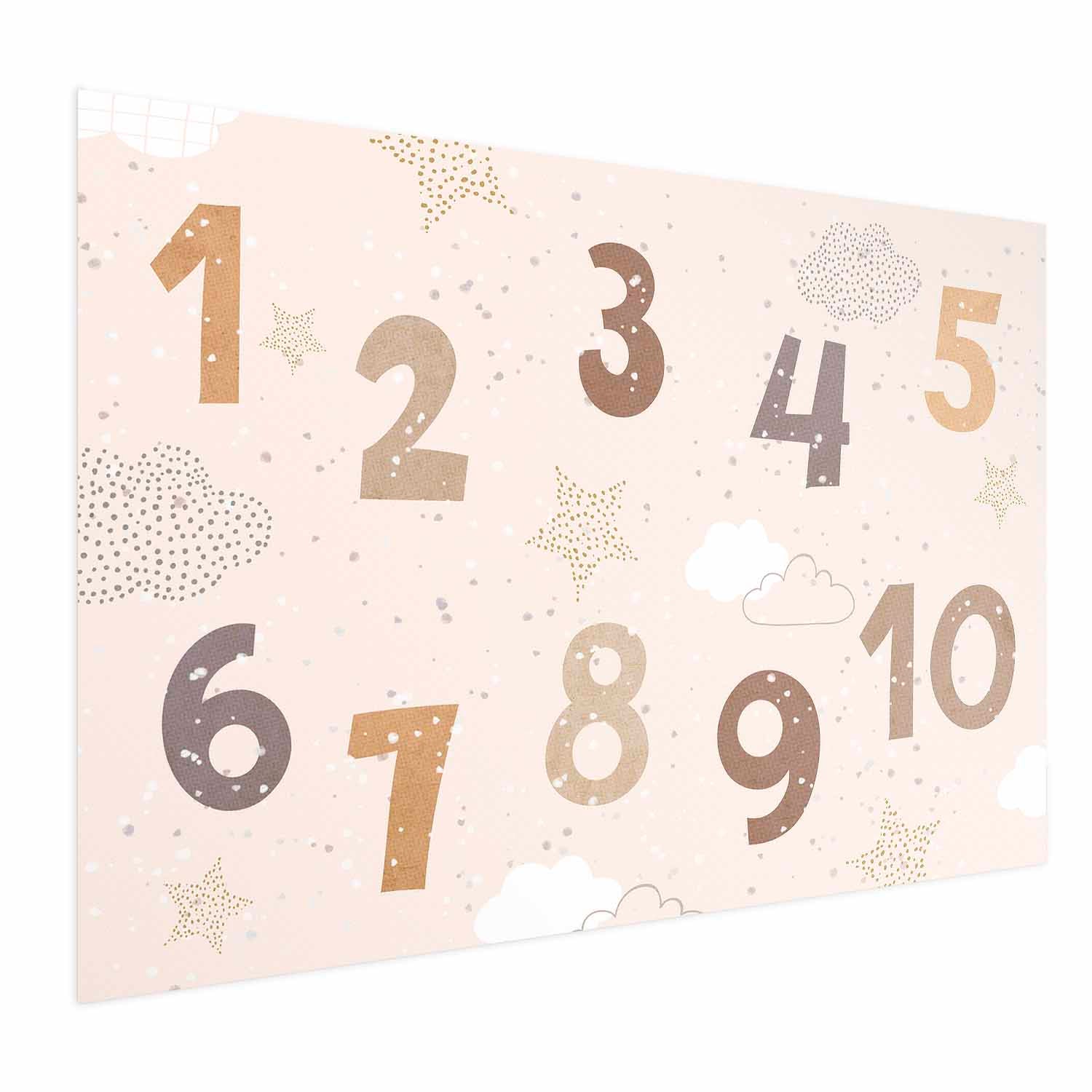 Falling Snow Numbers Kids Poster