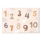 Jumping Numbers Beige Brown Canvas Print