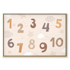 Jumping Numbers Beige Brown Canvas Print