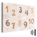 Jumping Numbers Beige Brown Canvas Print