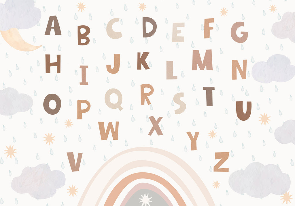 Wall Mural Letters in Soft Colours