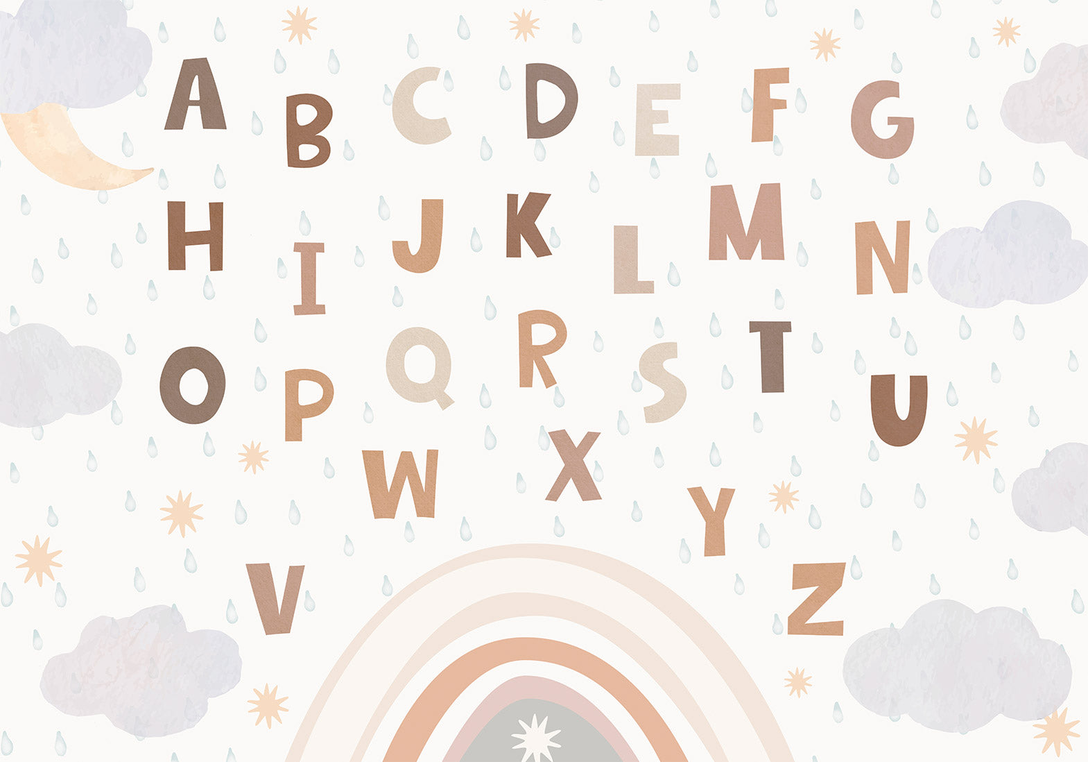 Wall Mural Letters in Soft Colours