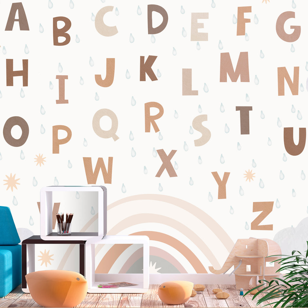 Wall Mural Letters in Soft Colours